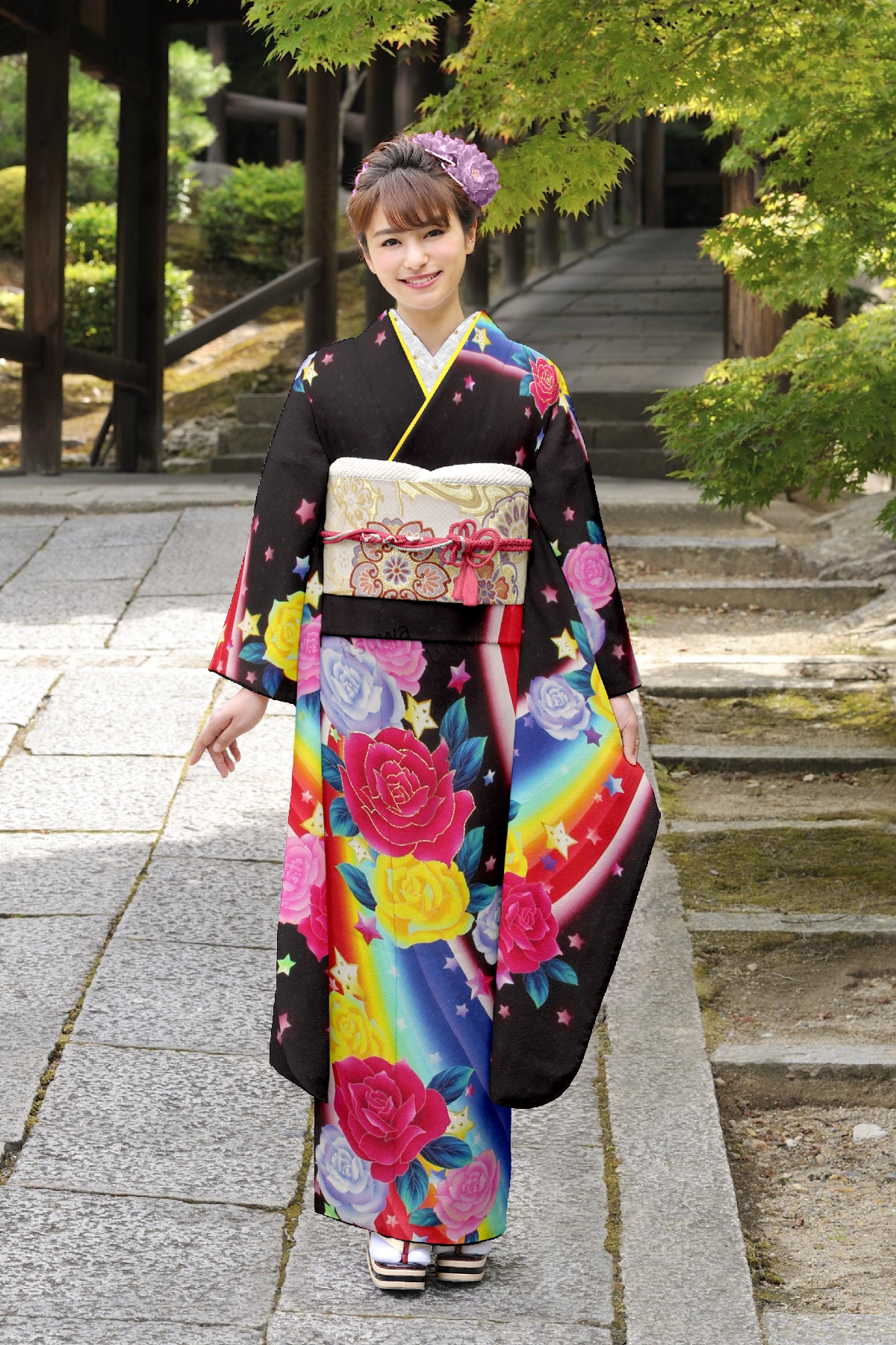 ブラウンに虹　バラ